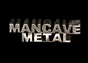Image of Mancave Metal name, cut out from metal